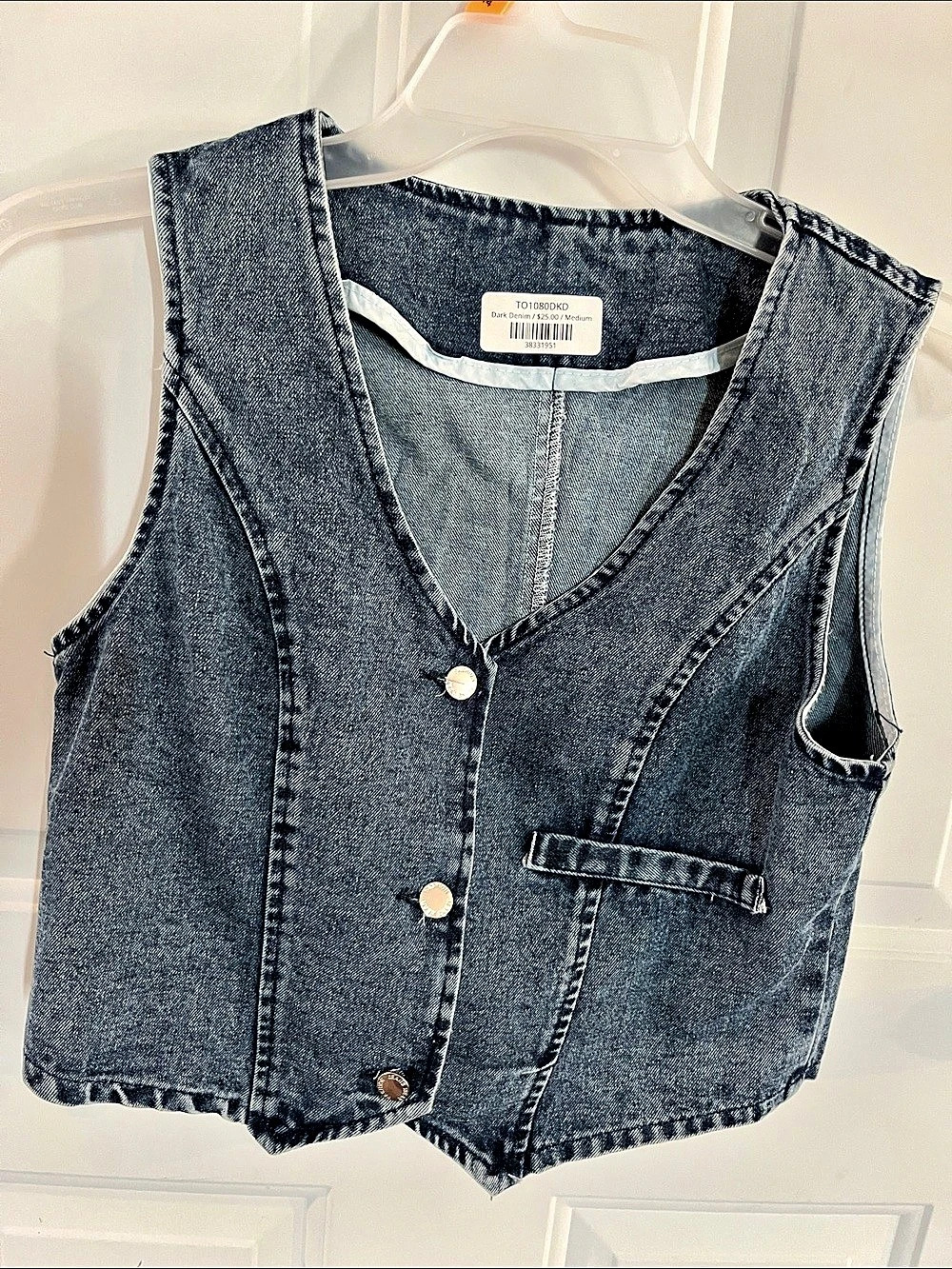 Boutique Denim Vest in Blue Size Medium New